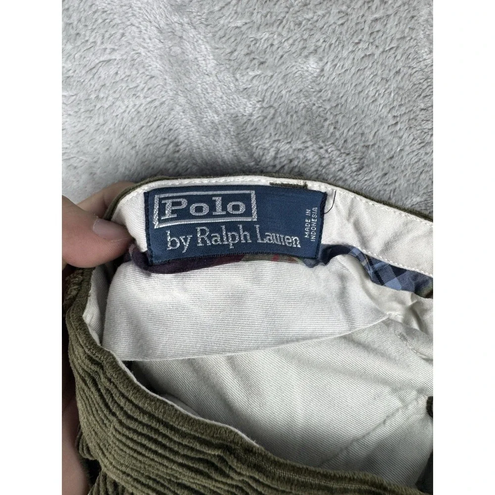 Vintage Polo Ralph Lauren Corduroy‎ Green Pants Mens 36x34 (fits 34x30) Cotton